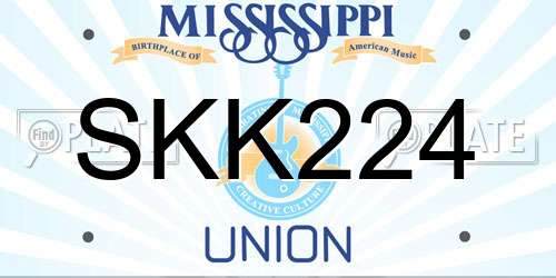 SKK224 Mississippi License Plate