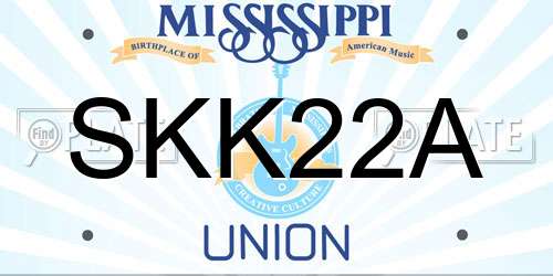 SKK22A Mississippi License Plate