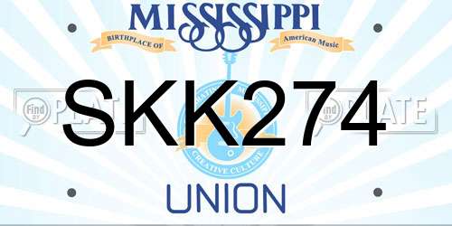SKK274 Mississippi License Plate