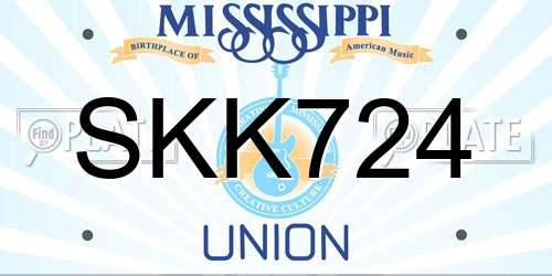 SKK724 Mississippi License Plate