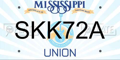 SKK72A Mississippi License Plate