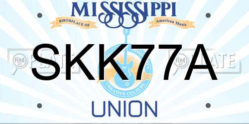 SKK77A Mississippi License Plate