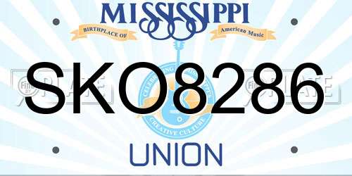 SKO8286 Mississippi License Plate