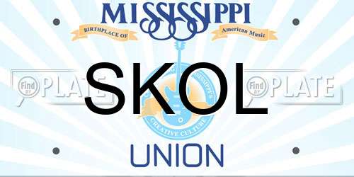 SKOL Mississippi License Plate