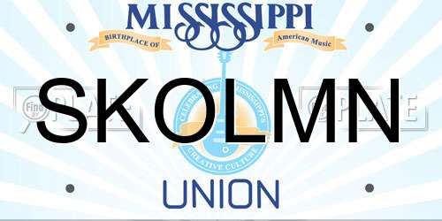 SKOLMN Mississippi License Plate