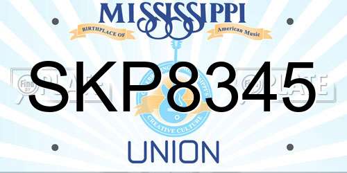 SKP8345 Mississippi License Plate
