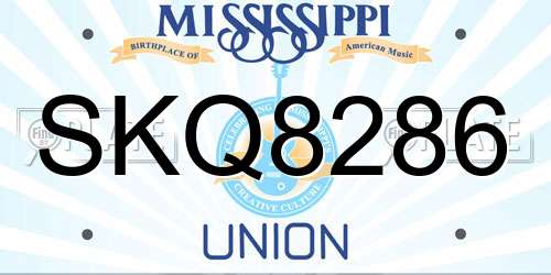 SKQ8286 Mississippi License Plate
