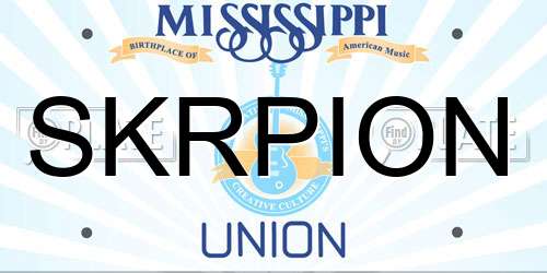 SKRPION Mississippi License Plate