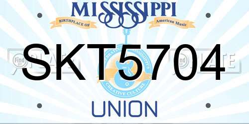 SKT5704 Mississippi License Plate