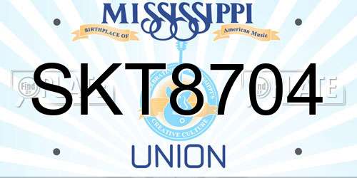 SKT8704 Mississippi License Plate
