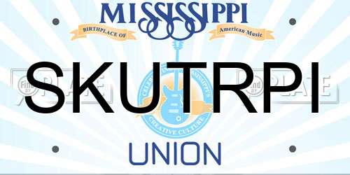 SKUTRPI Mississippi License Plate