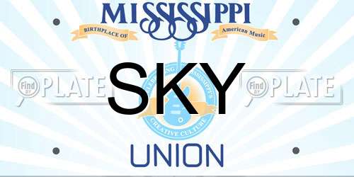 SKY Mississippi License Plate