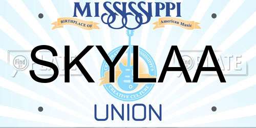 SKYLAA Mississippi License Plate