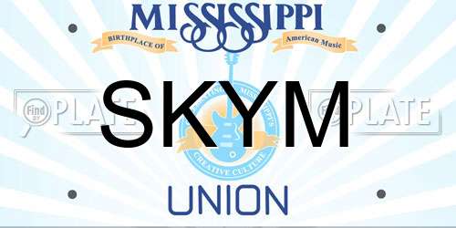 SKYM Mississippi License Plate