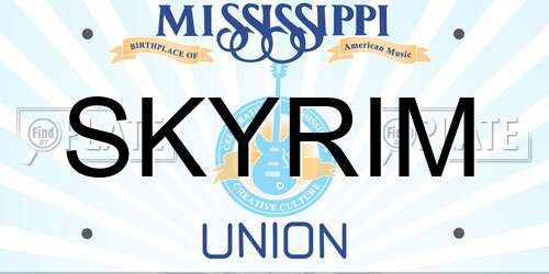 SKYRIM Mississippi License Plate