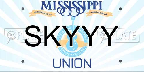 SKYYY Mississippi License Plate