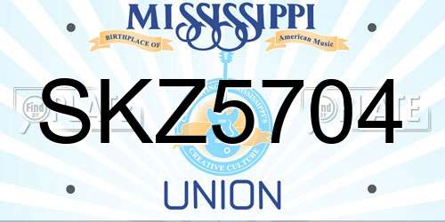 SKZ5704 Mississippi License Plate