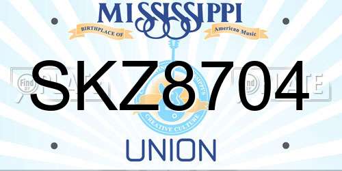 SKZ8704 Mississippi License Plate
