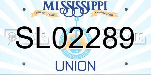 SL02289 Mississippi License Plate