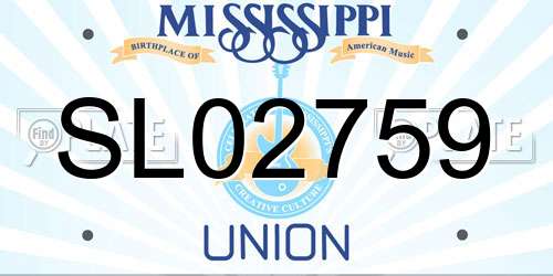 SL02759 Mississippi License Plate