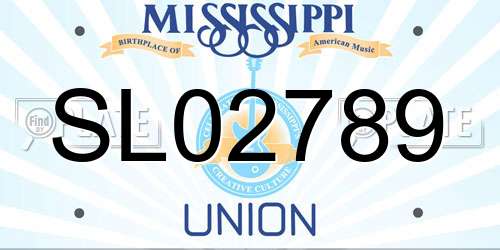 SL02789 Mississippi License Plate