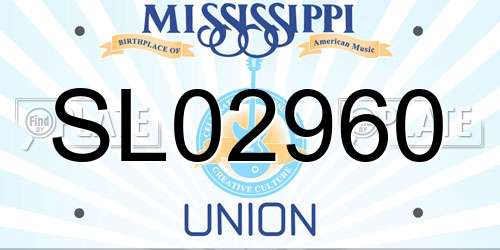 SL02960 Mississippi License Plate