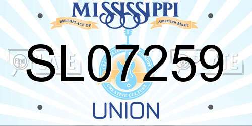 SL07259 Mississippi License Plate