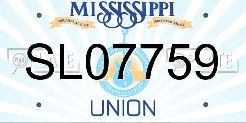 SL07759 Mississippi License Plate