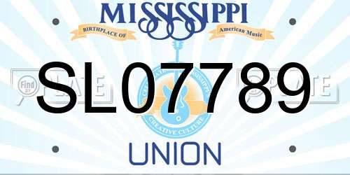 SL07789 Mississippi License Plate
