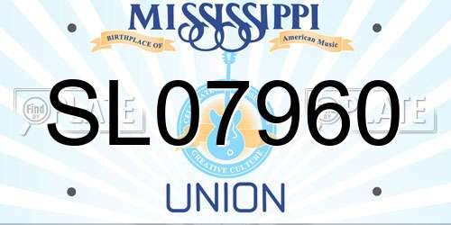 SL07960 Mississippi License Plate