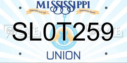 SL0T259 Mississippi License Plate