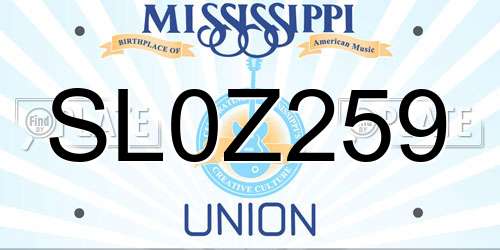SL0Z259 Mississippi License Plate