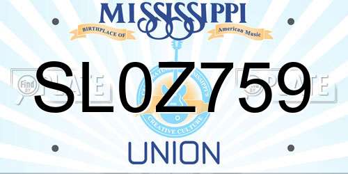 SL0Z759 Mississippi License Plate