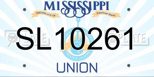 SL10261 Mississippi License Plate