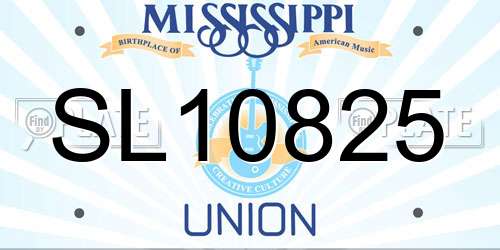 SL10825 Mississippi License Plate