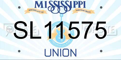 SL11575 Mississippi License Plate