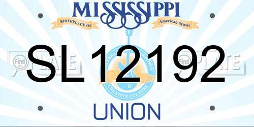 SL12192 Mississippi License Plate
