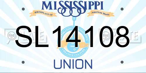SL14108 Mississippi License Plate