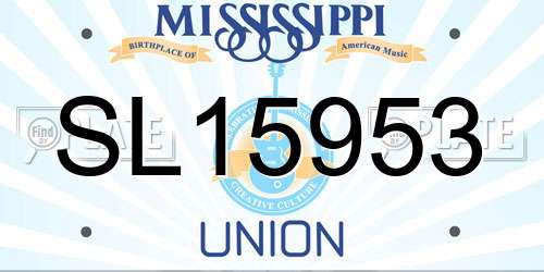 SL15953 Mississippi License Plate