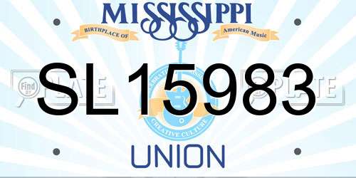 SL15983 Mississippi License Plate