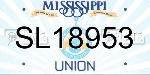 SL18953 Mississippi License Plate