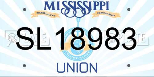 SL18983 Mississippi License Plate