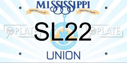 SL22 Mississippi License Plate
