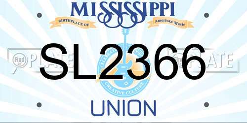 SL2366 Mississippi License Plate