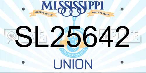 SL25642 Mississippi License Plate