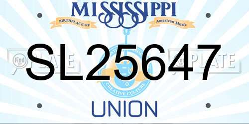 SL25647 Mississippi License Plate