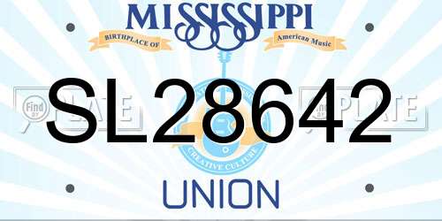 SL28642 Mississippi License Plate