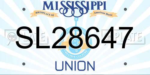 SL28647 Mississippi License Plate