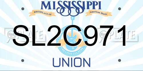SL2C971 Mississippi License Plate