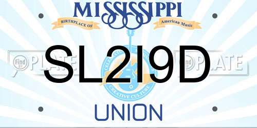 SL2I9D Mississippi License Plate